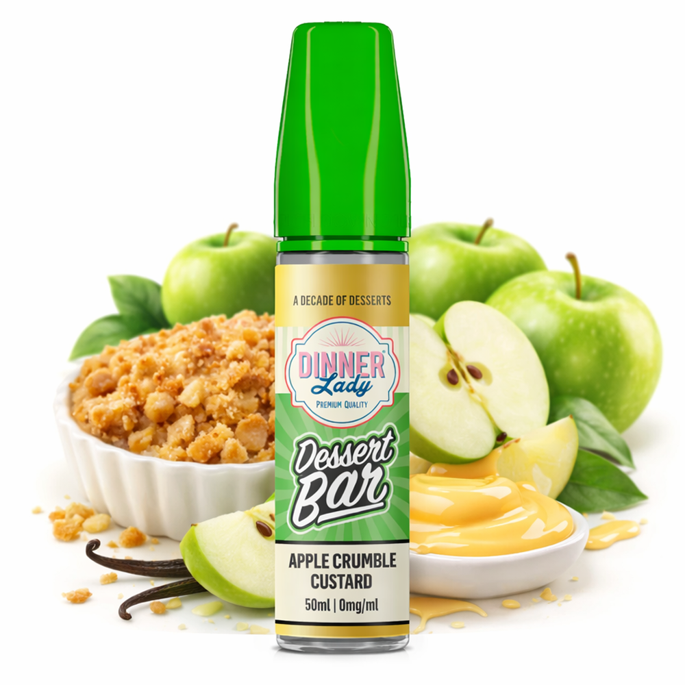 Dinner Lady Dessert Bar- Apple Crumble Custard 60ml Longfill