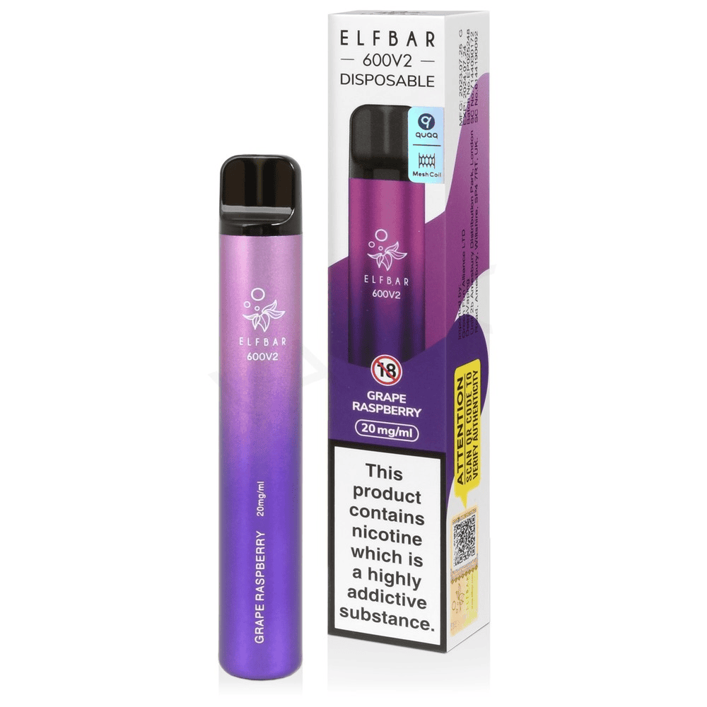Elfbar 600 V2 - Grape Raspberry 20mg