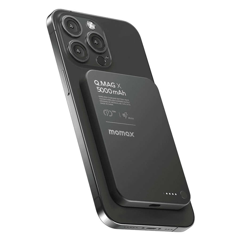 MOMAX Q.Mag X Magnetic Wireless Power Bank 5000mAh - BLACK