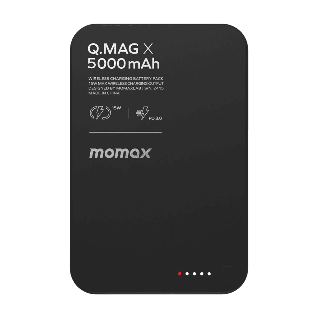 MOMAX Q.Mag X Magnetic Wireless Power Bank 5000mAh - BLACK