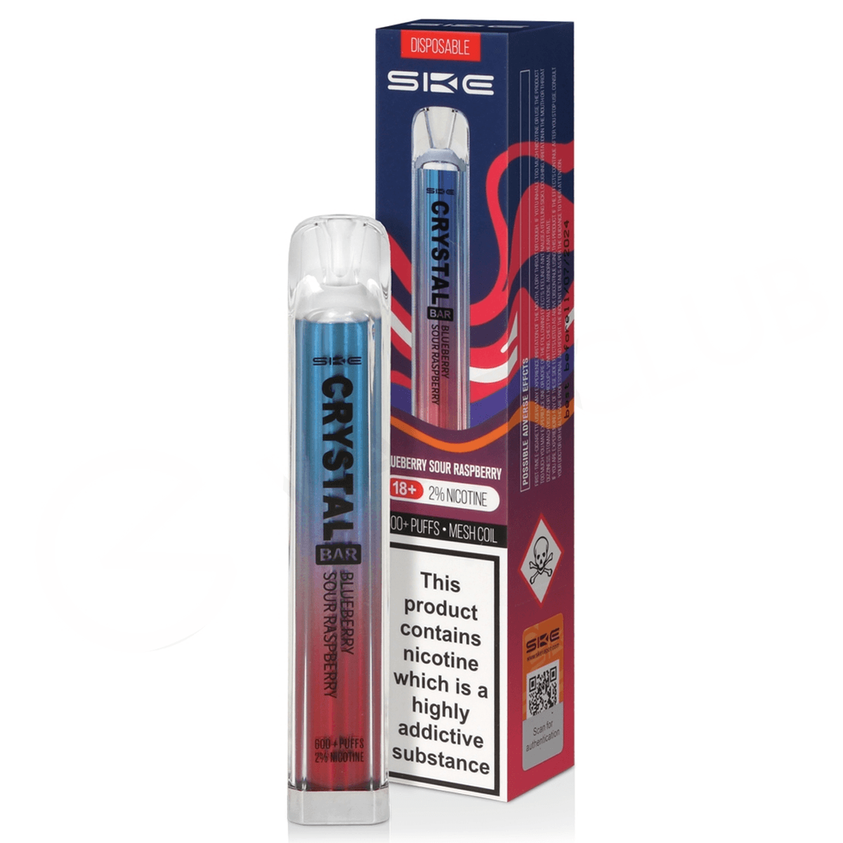 SKE Crystal Bar - Lampone blu acido 20 mg