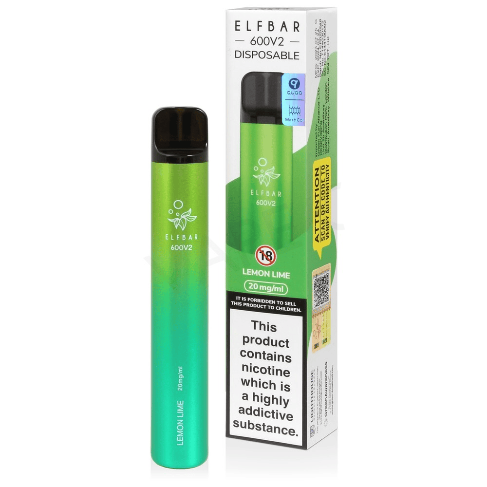 Elfbar 600 V2 - Lemon Lime 20mg