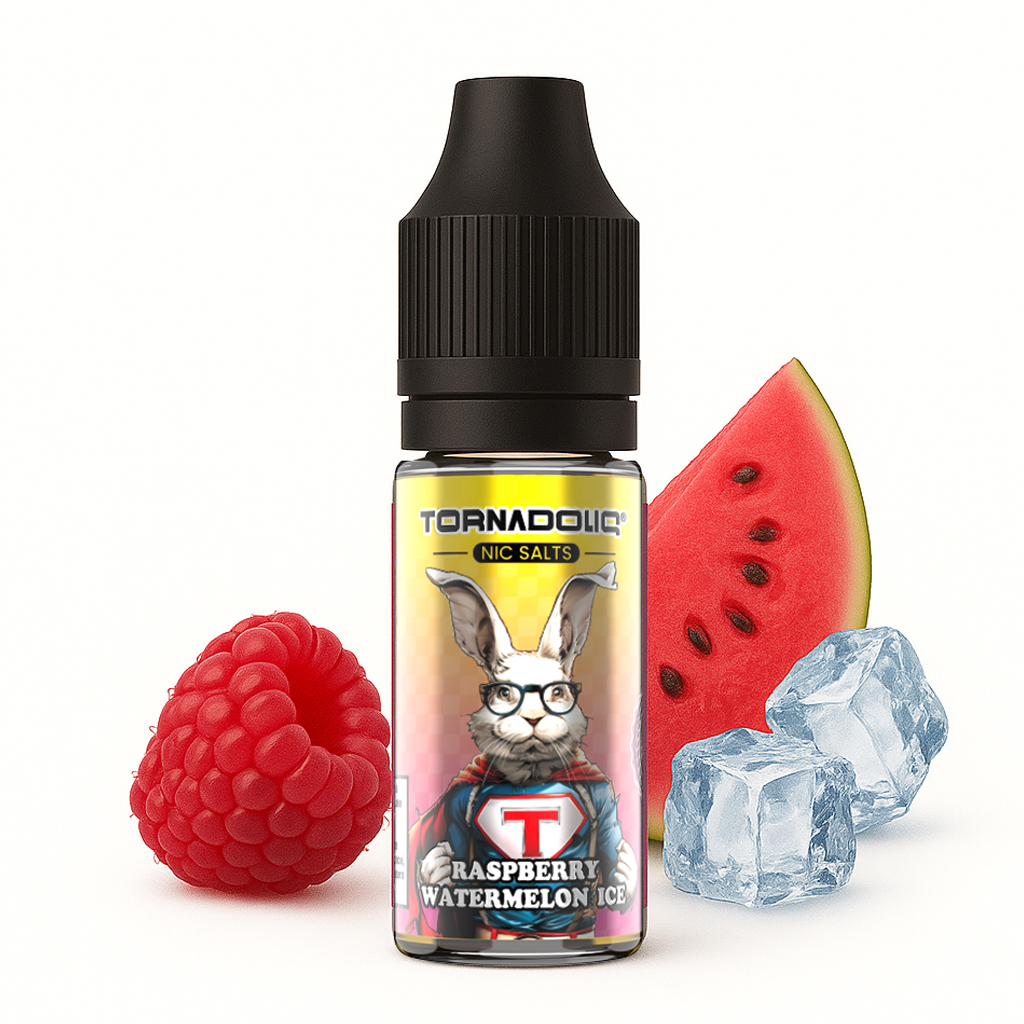 Tornadoliq, Raspberry Watermelon Ice Nic Salt, 10ml