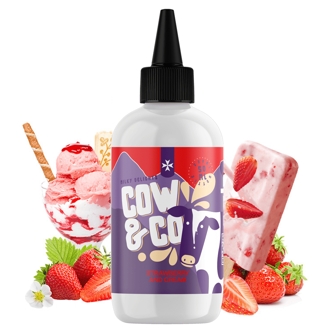Cow & Co - Strawberry & Cream 200ml Longfill