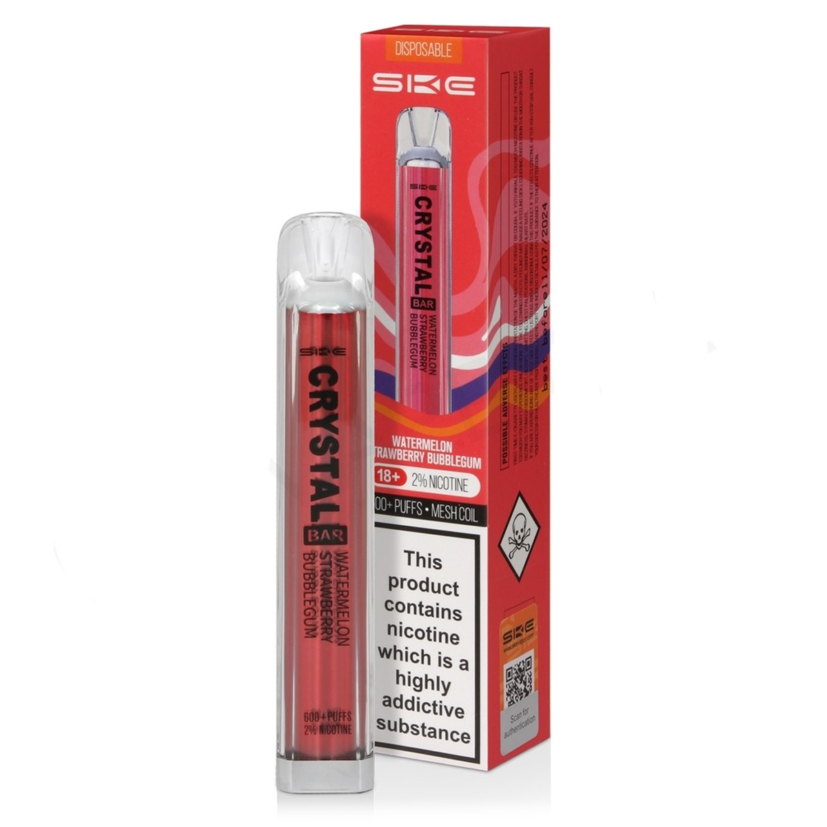 SKE Crystal Bar - Watermelon Strawberry Bubblegum 20mg