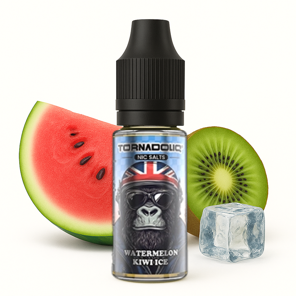 Tornadoliq, Watermelon Kiwi Ice Nic Salt, 10ml 20mg