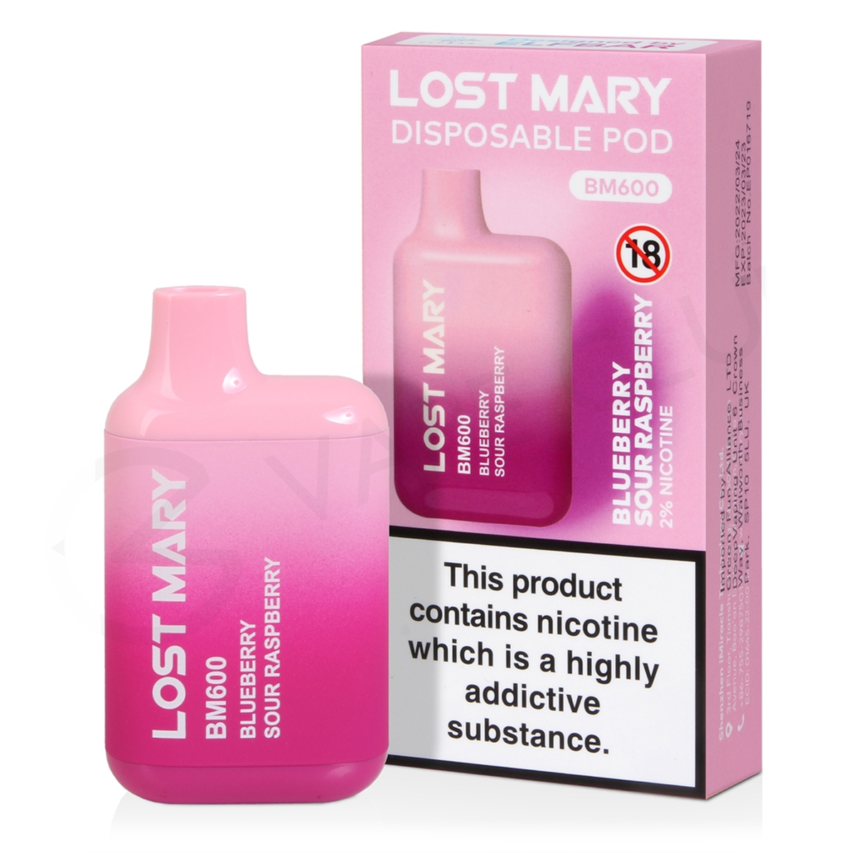 Lost Mary - Lampone acido al mirtillo 20 mg