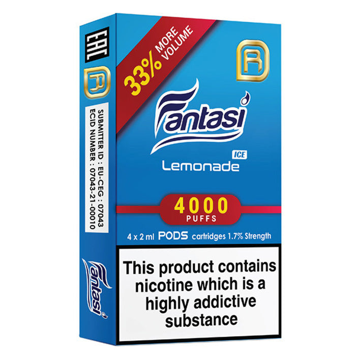 NanoStix Pods - Fantasi Lemonade Ice 4000 Puffs 1.7% Nic Salt