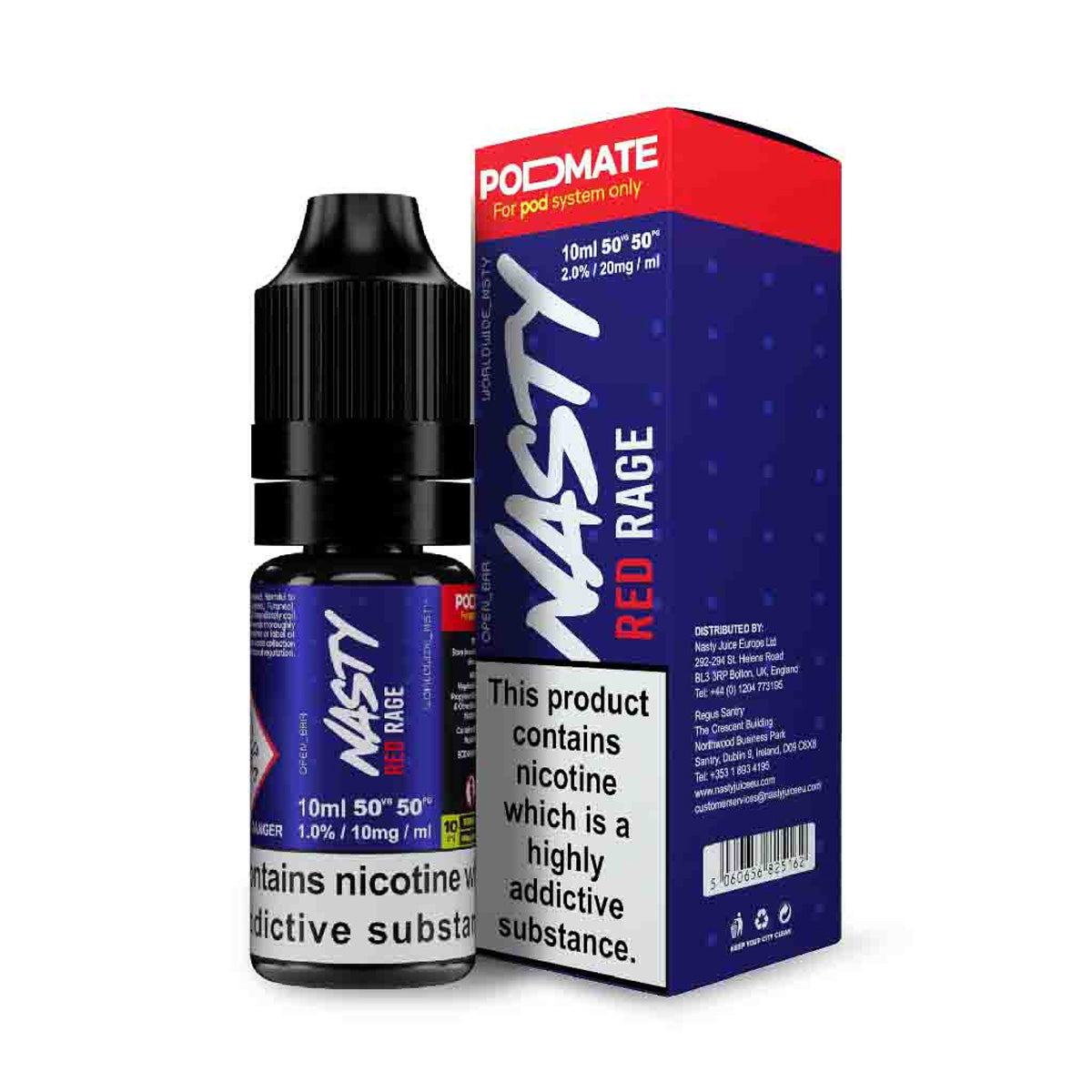 Nasty Juice - Red Rage 10 ml 20 mg di sale Nic