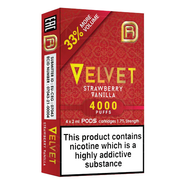 NanoStix Pods - Velvet Strawberry Vanilla 4000 Puffs 1.7% Nic Salt