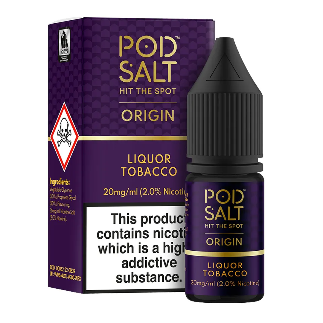 Pod Salt Origin - Liquor Tobacco 10ml 20mg Nic Salt