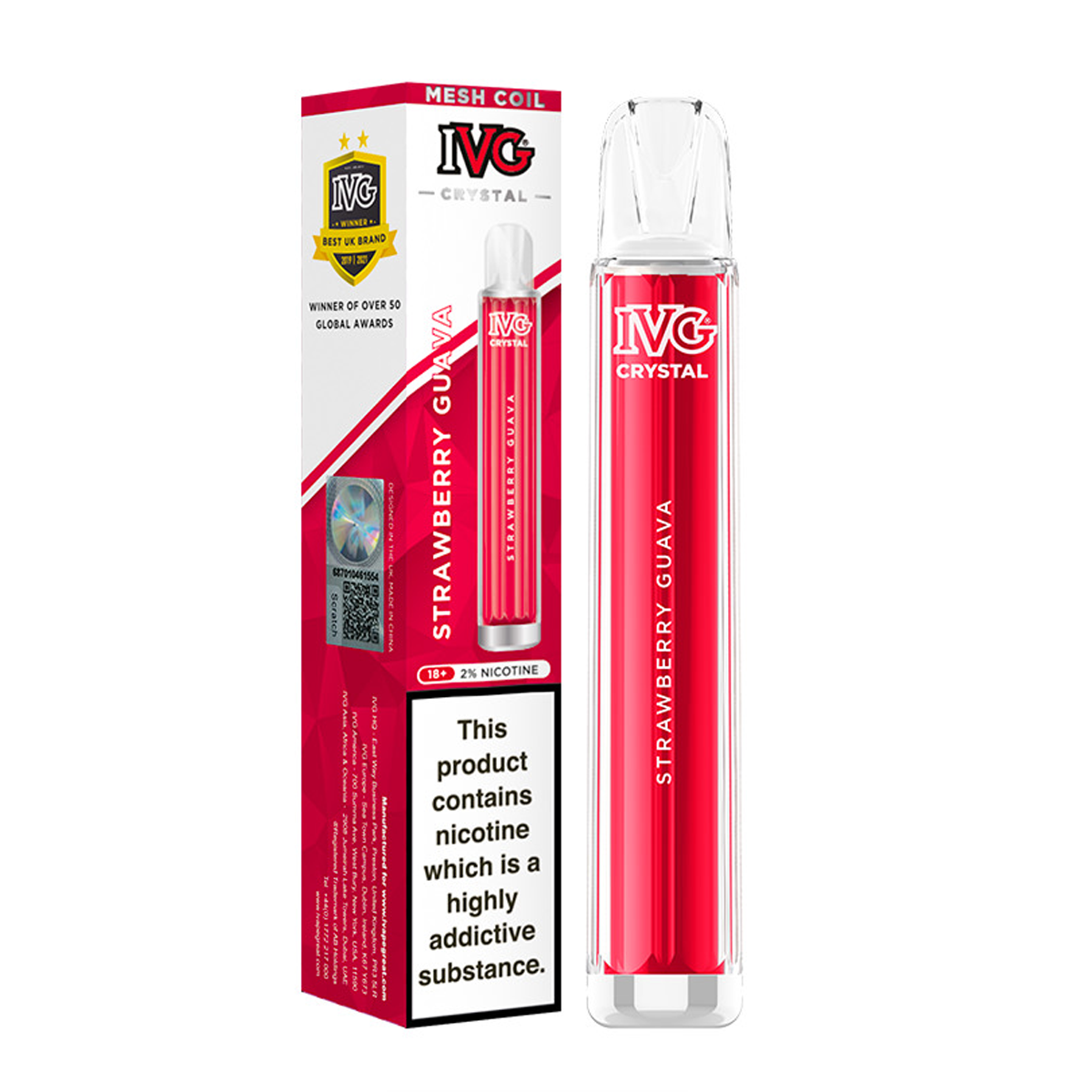 Barre de cristal IVG - Fraise Goyave 20 mg