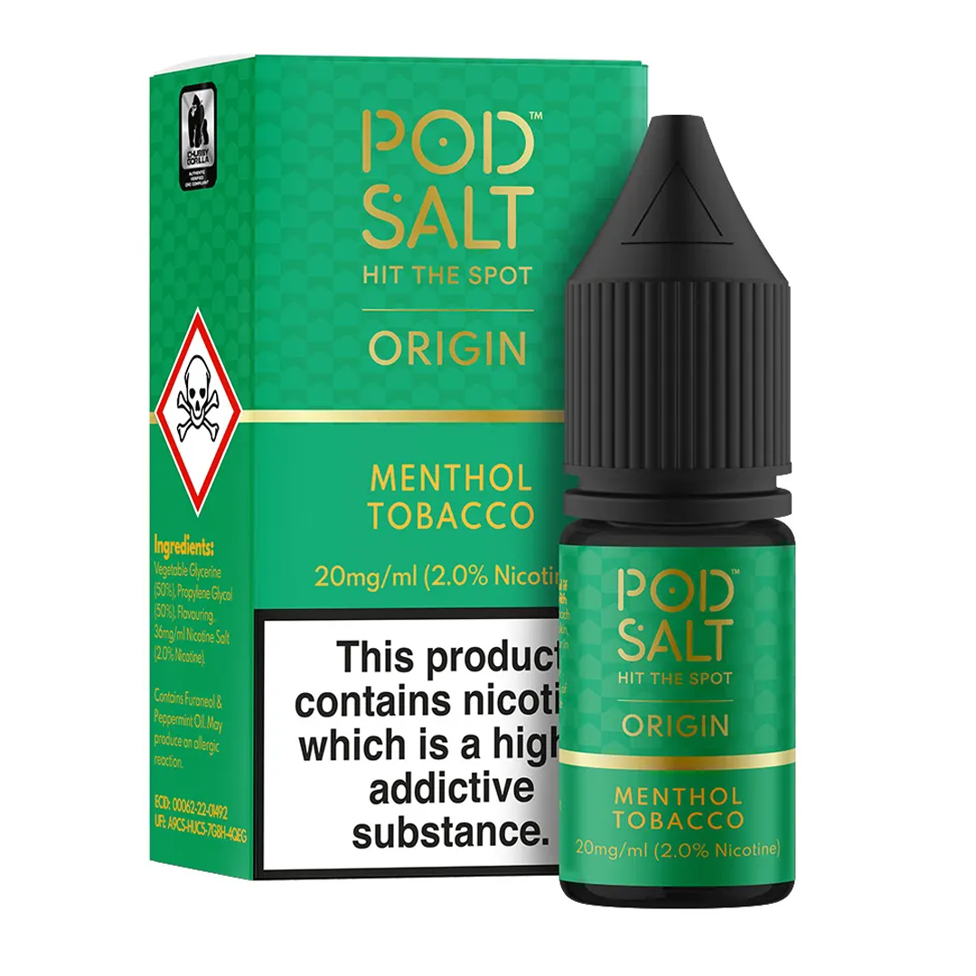 Pod Salt Origin - Menthol Tobacco 10ml 20mg Nic Salt