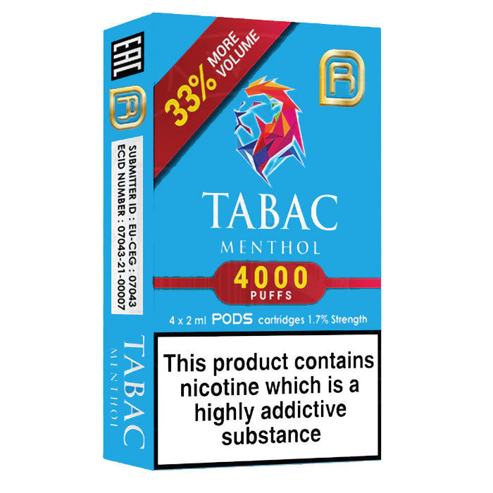 NanoStix Pods - Tabac Menthol 4000 Puffs 1.7% Nic Salt